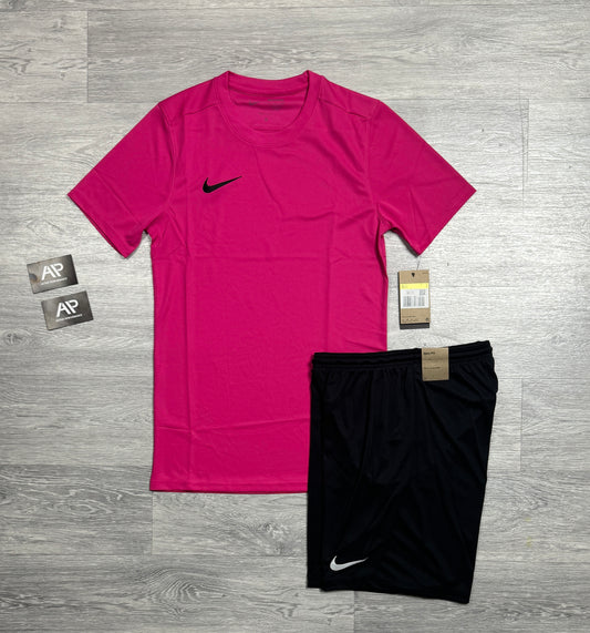 Pink Dri - Fit Set With Black Shorts