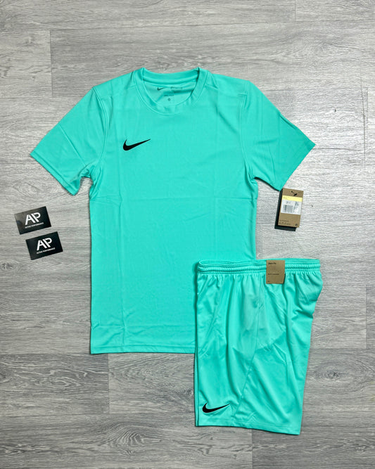 Turquoise Blue Dri - Fit Set With Shorts