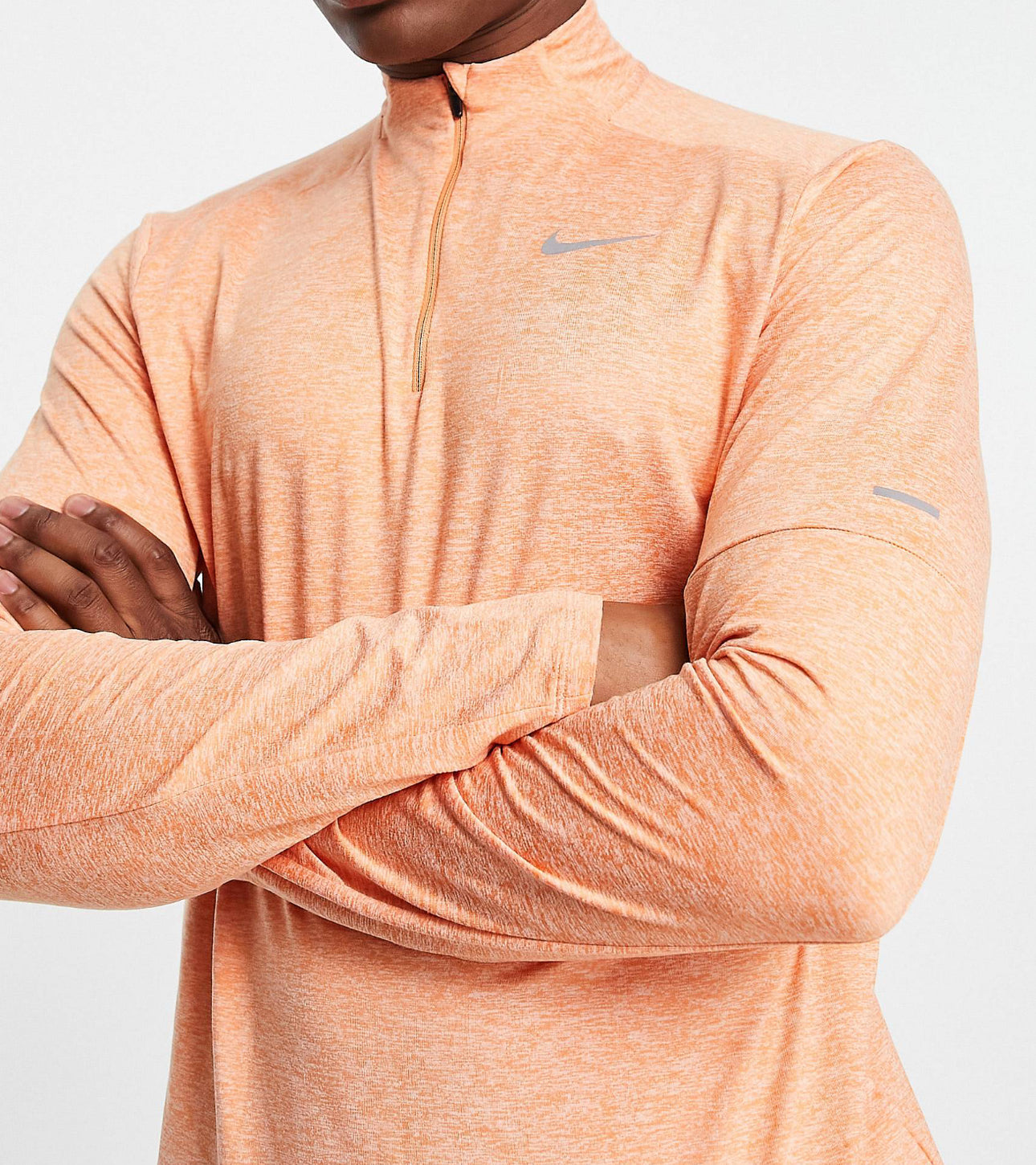 Nike Running Element Dri Fit 1 4 Zip Peach