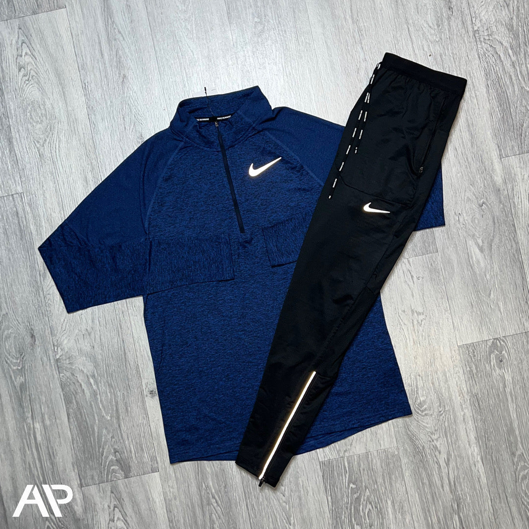 NIKE ELEMENT 2.0 HALF ZIP BLUE WITH PHENOM ELITE BOTTOMS SET Active Performance