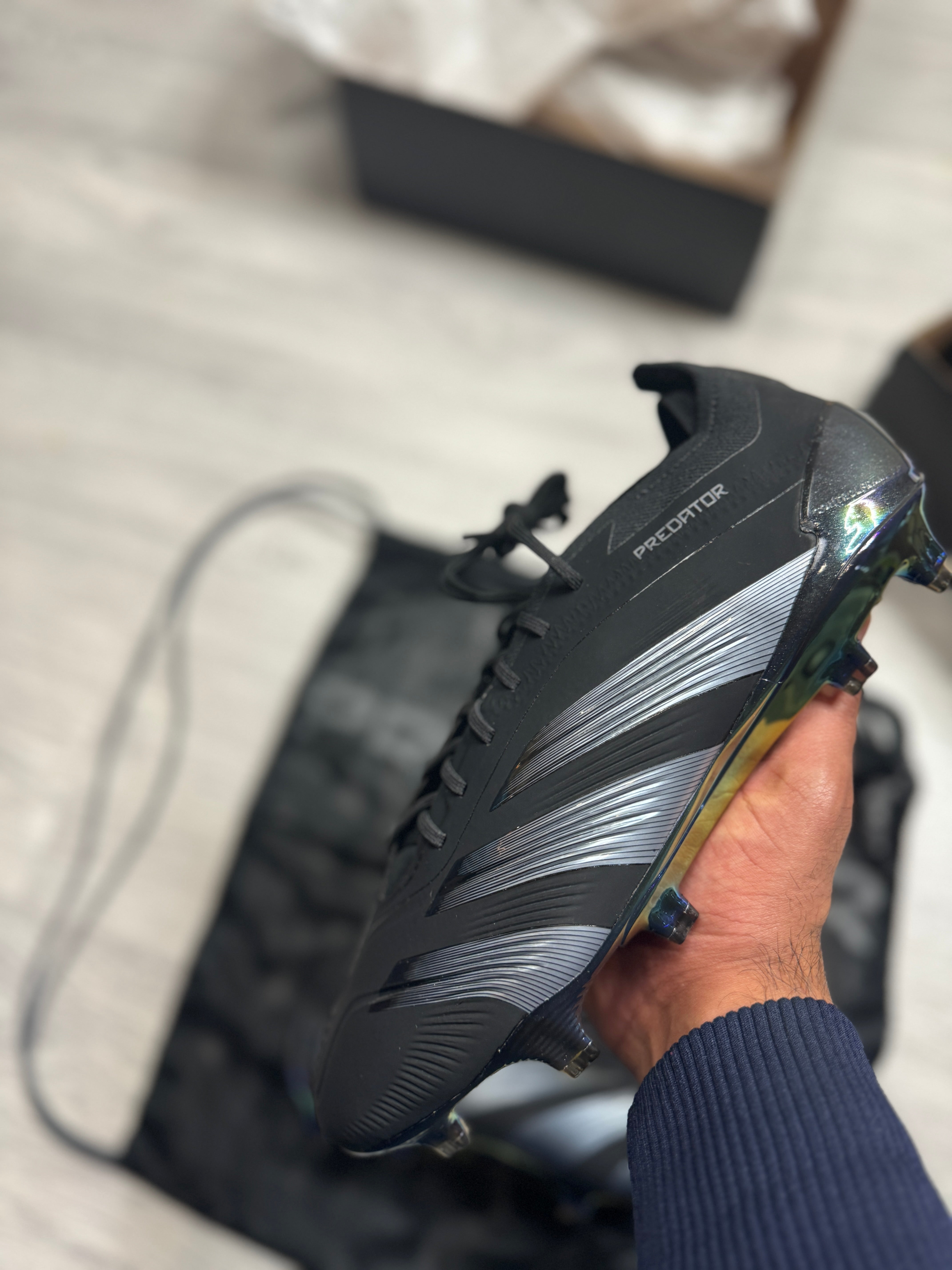 Adidas Predator Elite FT Foldover Tongue FG Firm Ground Blackout Boots Active Performance